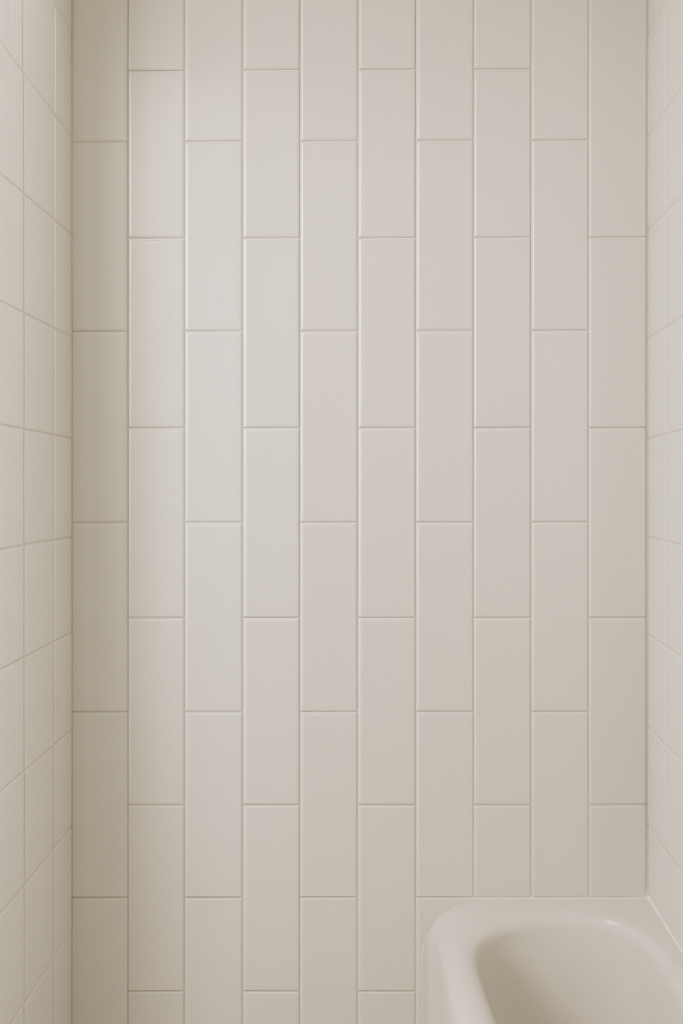 Vertical Stack Tile Shower Renovation Trend in Small Phoenix Bathroom Shower remodel